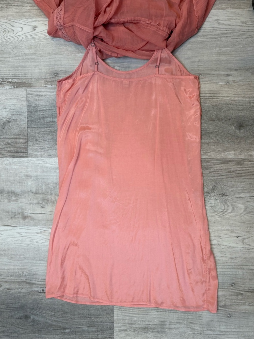 Sundance Rosalie Tucked & Tiered Crepe Coral Women’s size M Cottagecore - Picture 11 of 14